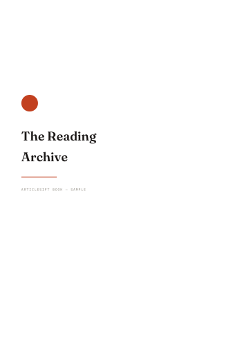 Sample book cover page generated by ArticleSift